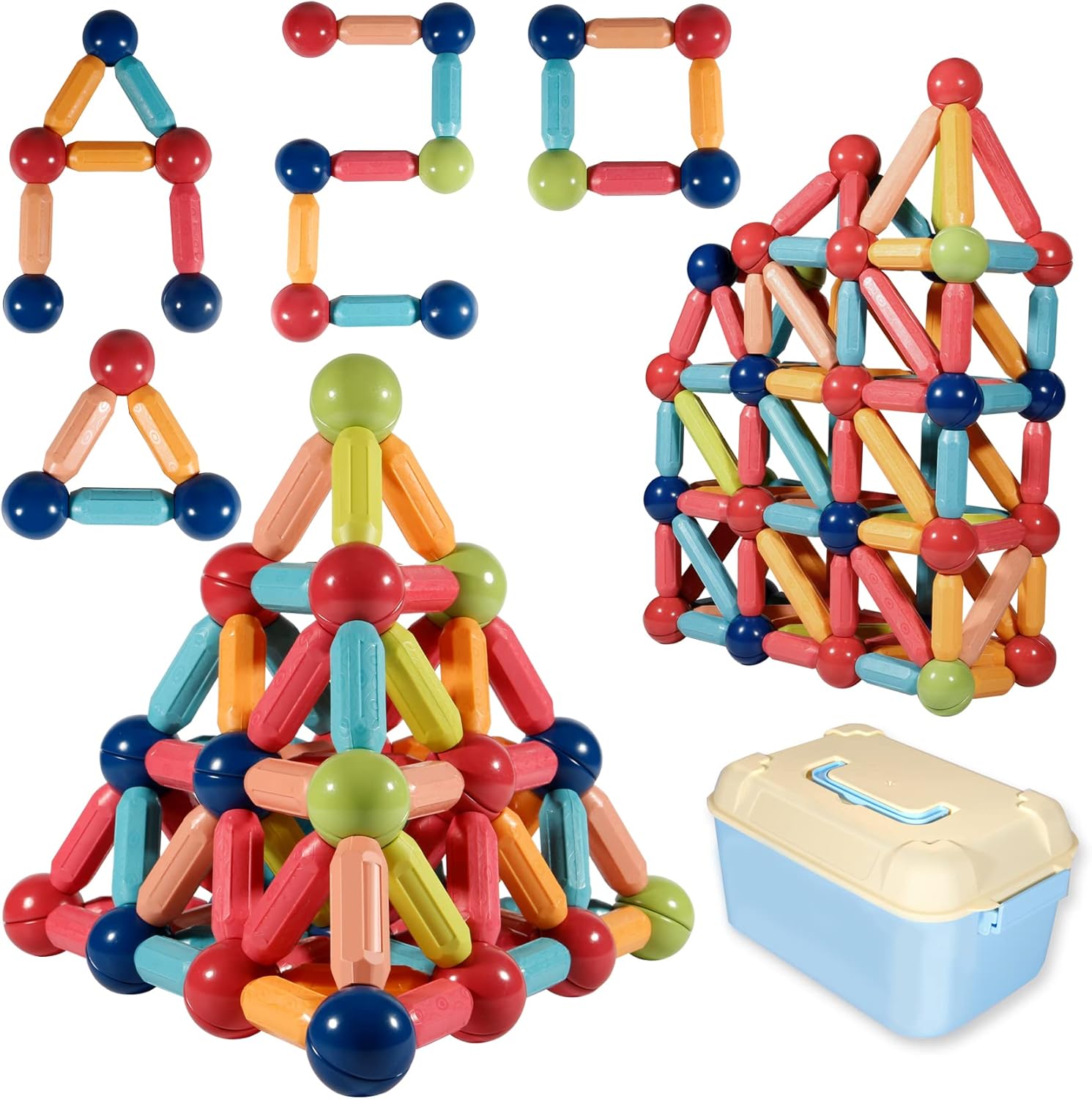 B&LHCX 98PCS Balls and Rods Set, STEM Educational