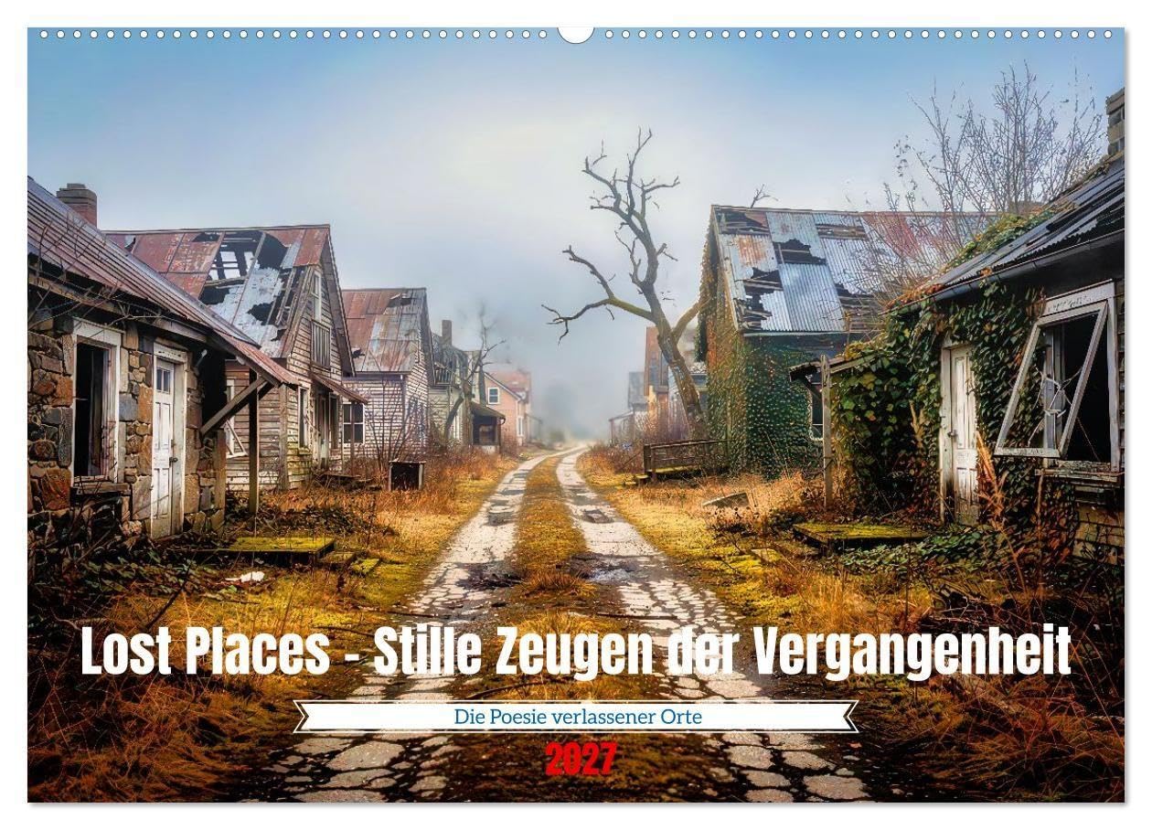Lost Places - Stille Zeugen der Vergangenheit (Wandkalender 2027 DIN A2 quer), CALVENDO Monatskalender: Die Poesie verlassener Orte.