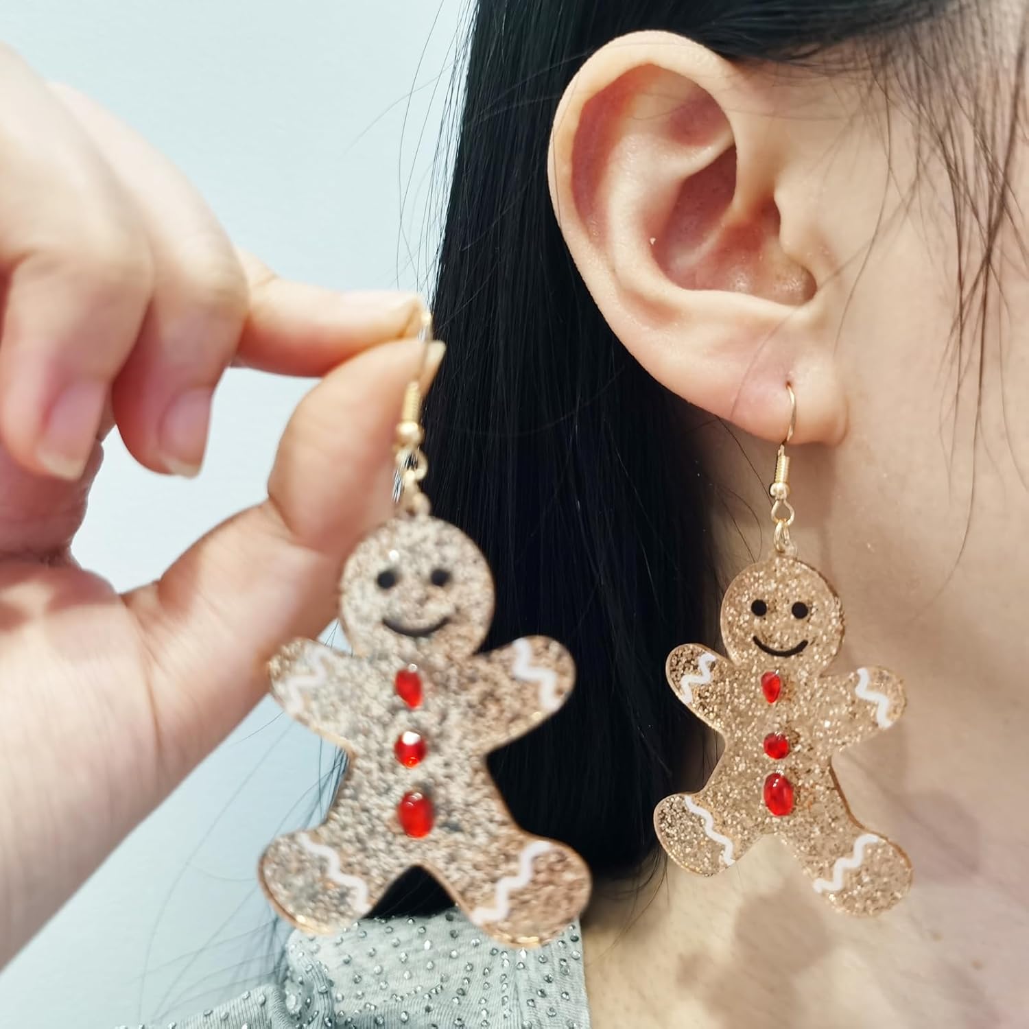 Gingerbread Earrings for Women Christmas Earrings Xmas Dangle Drop Earrings Holiday Earrings Christmas Gifts for Teens Girls Festival Birthday Party - Image 2