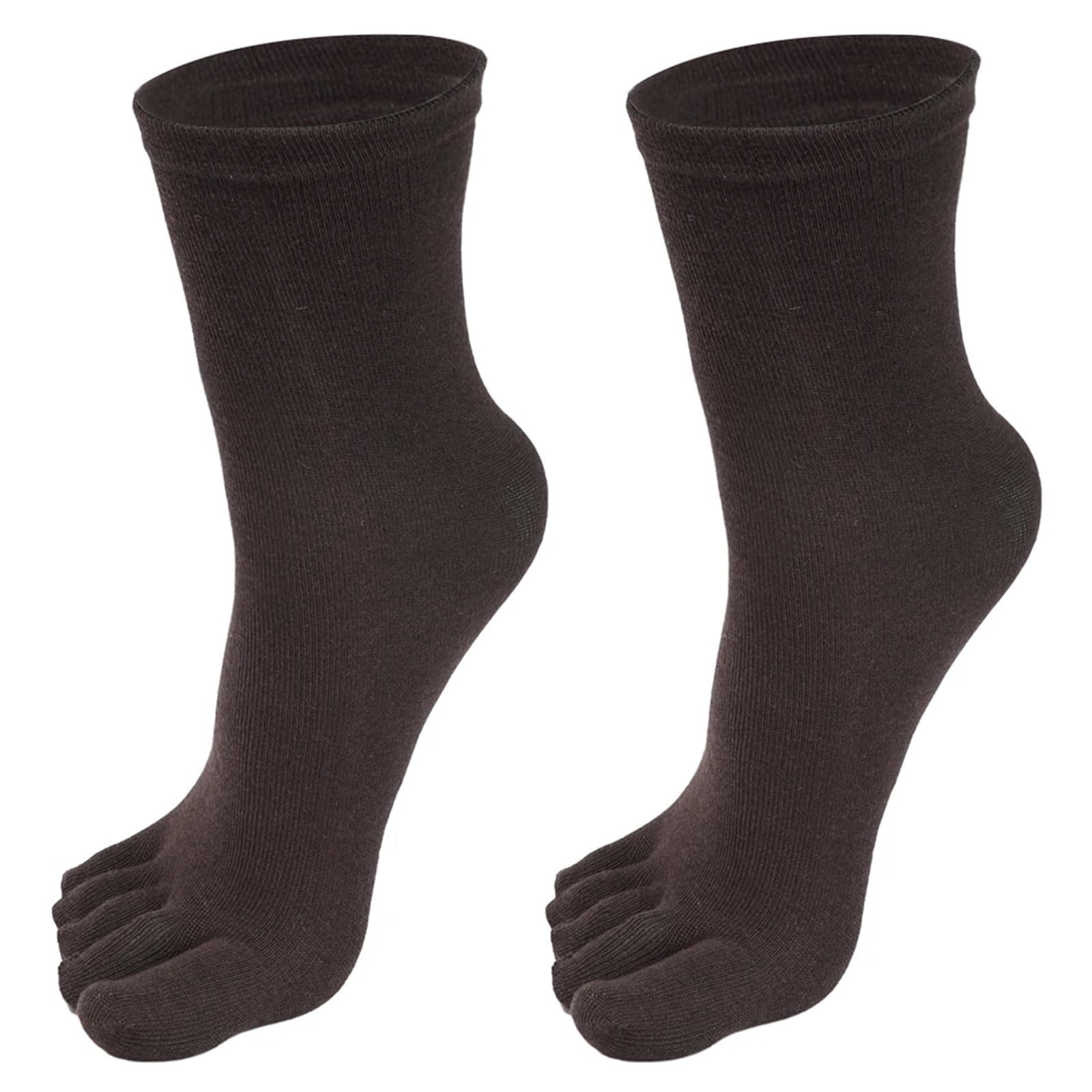 IRFHDCX Toe Socks 5Pairs Five Fingers Toe Socks Breathable Cotton Unisex Sports Running Sweat Absorbent Antibacterial Ankle Crew(Coffee)