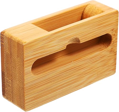 Miniatura 6 de Amplificador de soporte para teléfono celular, 3.9 x 2.4 x 1.2 in, madera de bambú, amplificador de sonido, resonancia de eco, soporte para teléfono