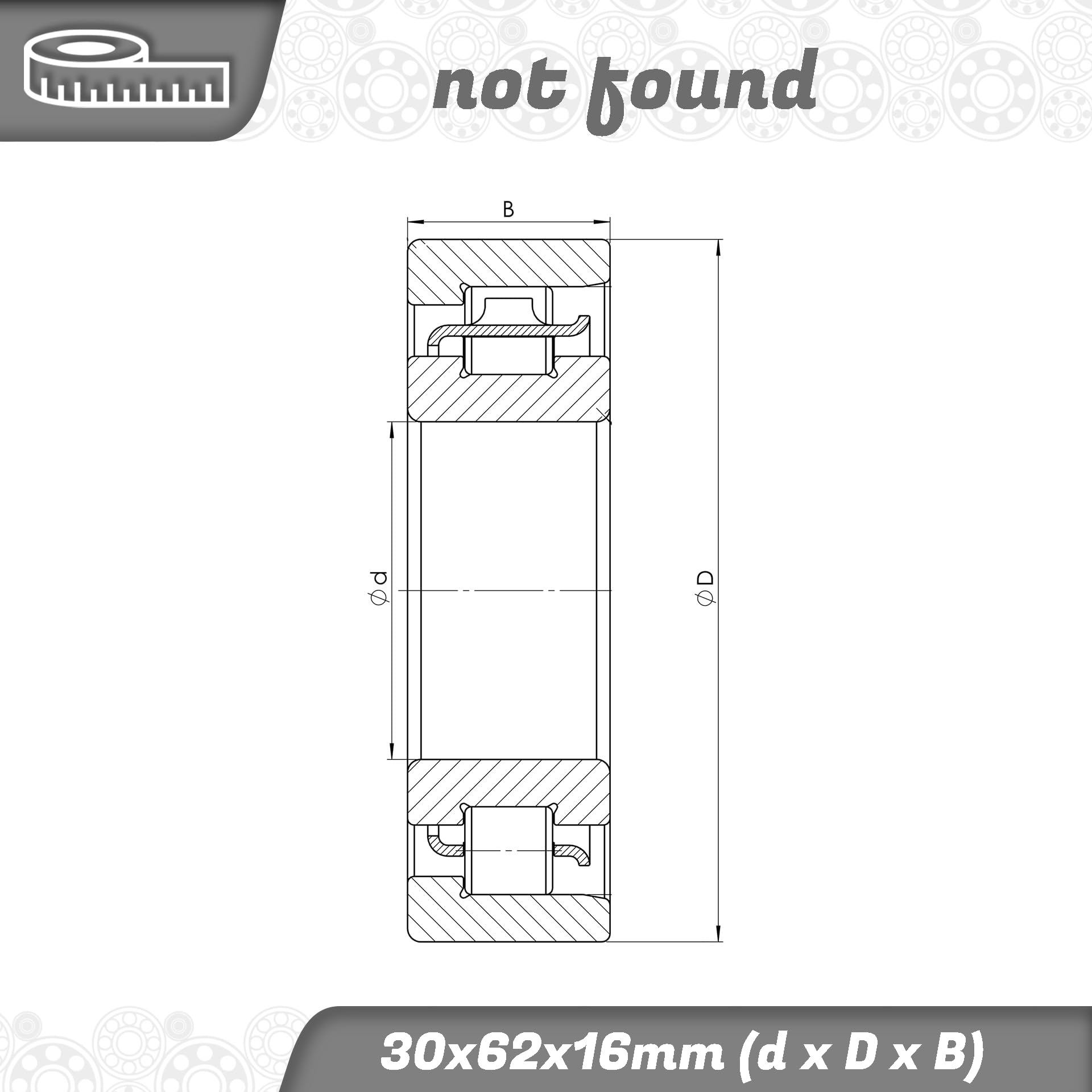 Rodamientos de rodillos cilíndricos 102206 30 x 62 x 16, DIN 5412 ISO 616, alta precisión, bajo ruido, rodamientos de alto rendimiento para automoción, ingeniería mecánica y