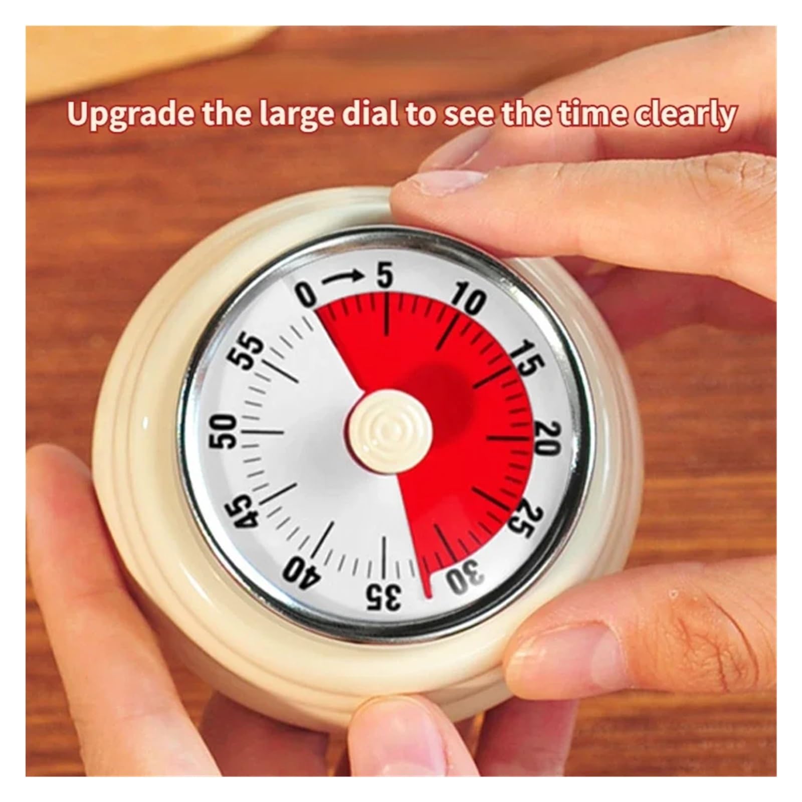 minutnik, Kitchen Timer Mechanical Reminder Round Time Alarm Clock Countdown Magnetic Suction Visualization(Yellow)