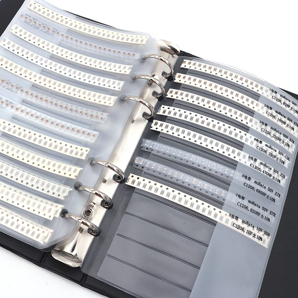 Condensador 1206 (0.5pF ~ 1uF) 80 Valor x 25pcs = 2000pcs SMD SMT Condensador Combo Kit de libro de muestra