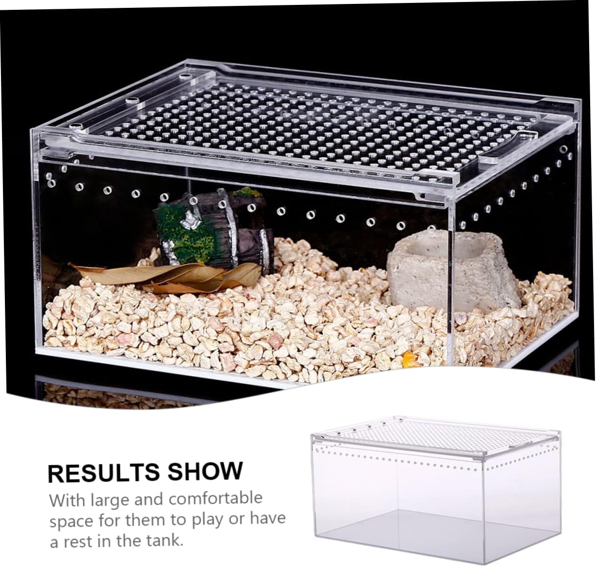 Indoor Bunny Cage Reptile Terrarium Habitat Leak Feeding Box Acrylic for Spiders Frogs
