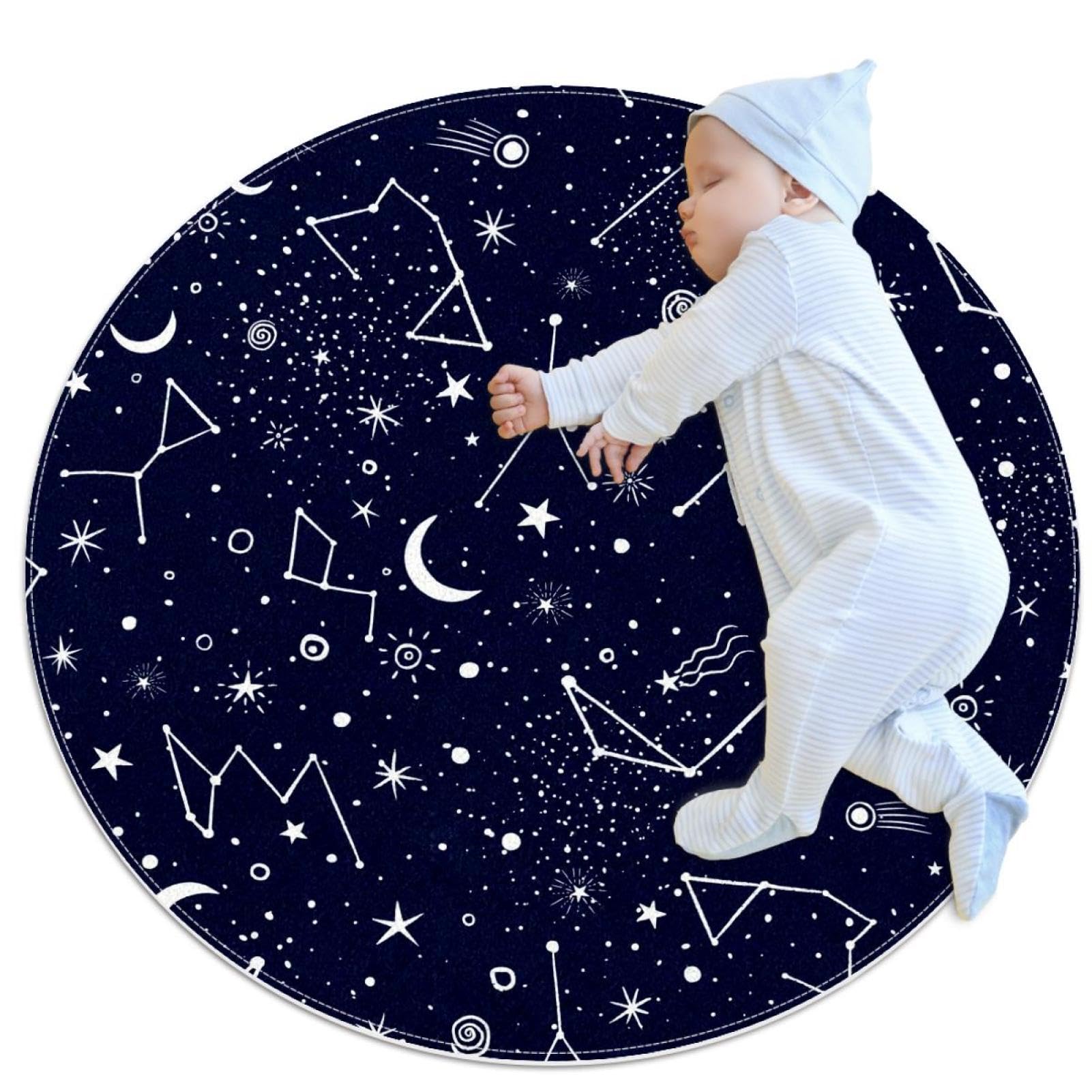 Tapis de salle de bain étoiles lune constellation doux pour chambre enfant