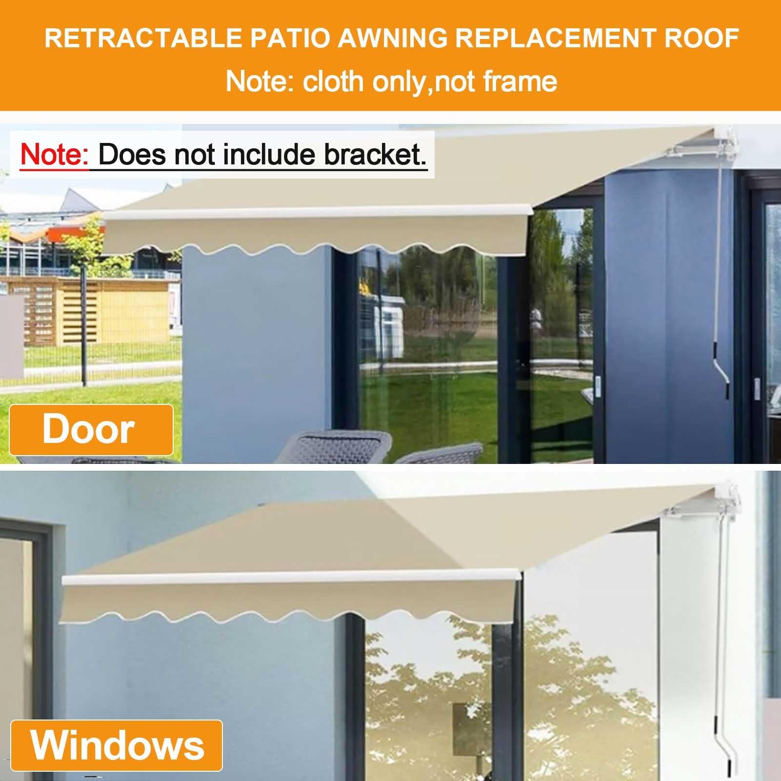Toldo Retráctil Recambio de Tela 200 240 300 350 400cm Cubierta del Toldo de La Sombra del Sol, Lona Recambio Jardín Patio Terraza Balcón,Yello str,250x150cm/2.5x1.5m