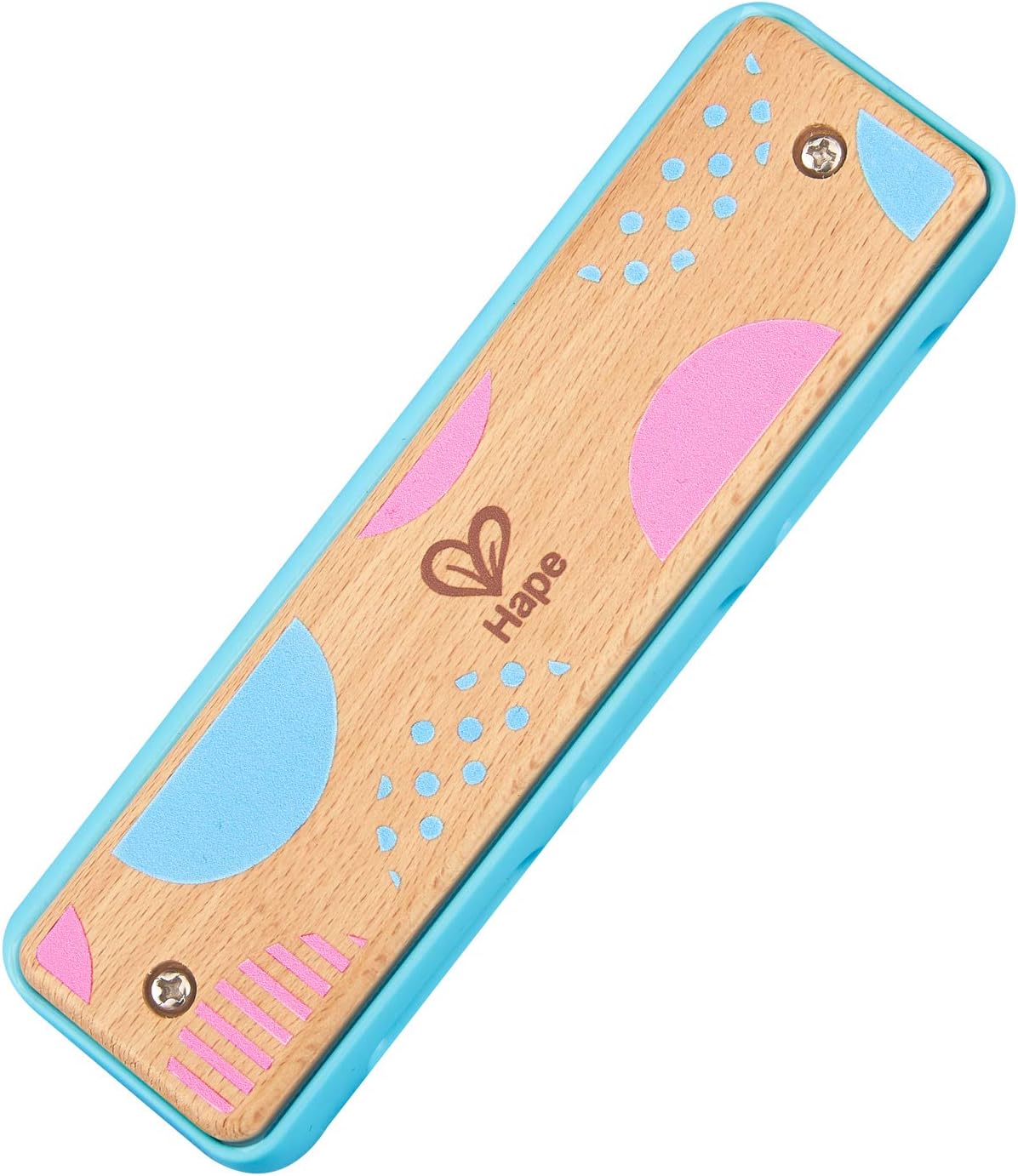 HapeBlues Harmonica | 10 Hole Wooden Musical Instrument Toy for Kids, Blue (E8915)