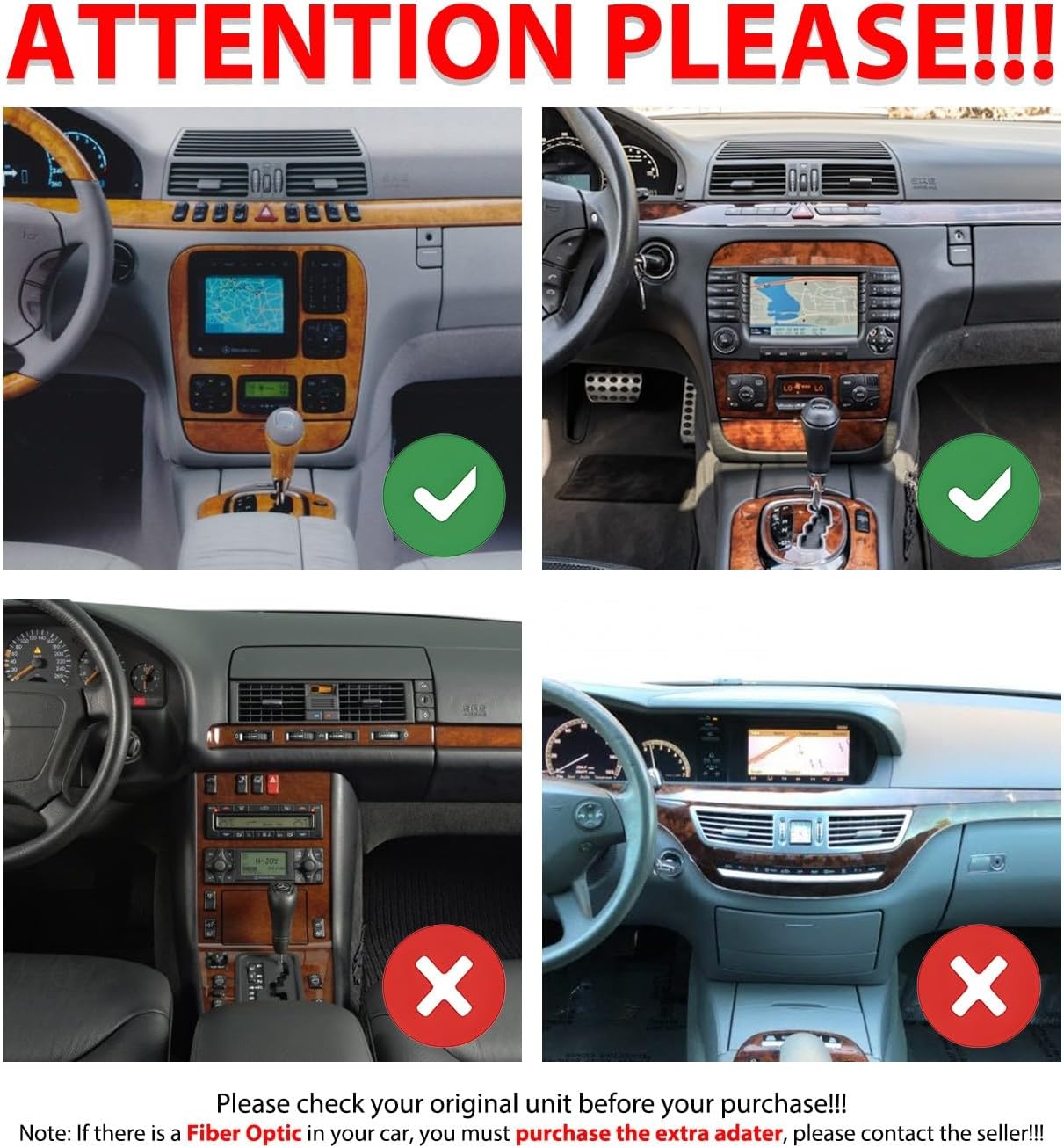 for Benz S Class W220 S280 S400 S430 S500 S600 AMG 1998-2005 CarPlay Android Auto Navigation Stereo GPS Radio Display 9" IPS Touchscreen Headunit Tablet Media Player, if Applicable Quad Core 2G+64G
