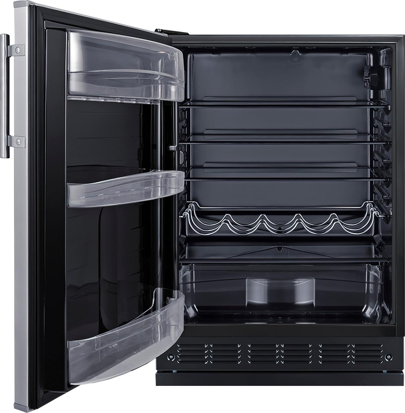Summit Ff6bk2ssrslhd 24” Wide Adjustable Under Counter Refrigerator 5.5 Cu.Ft. Made In Europe With Automatic Defrost Operation, Reversible Stainless-Steel Door, Deluxe Black Interior (Left Hand Door) on Fridge.com - View 6