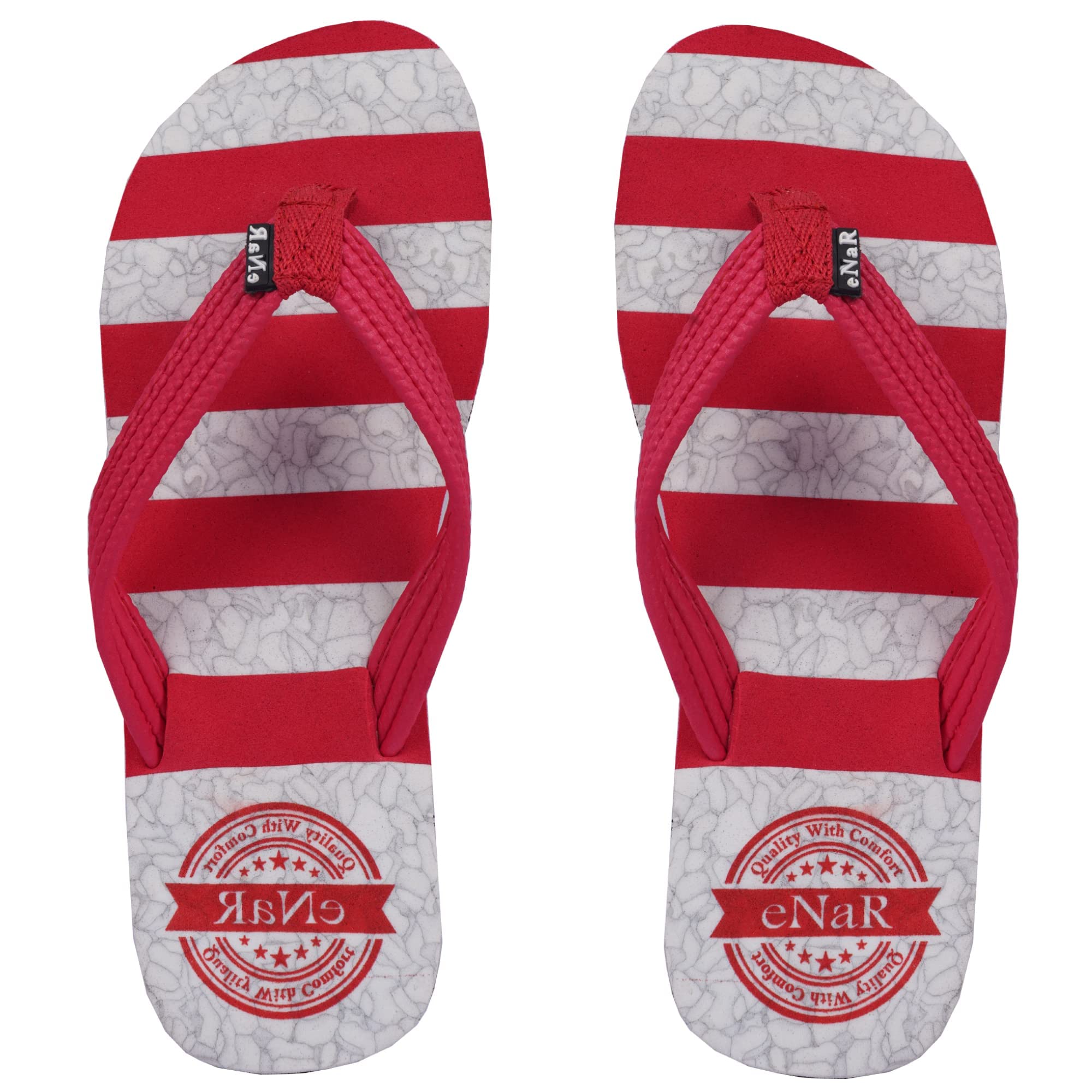 eNaR Light Weight Women Slippers with Eva Foam | Flip Flops for Women | Super Soft Chappals-Red-8 (B0B467QH86) Amazon Price History, Amazon Price Tracker