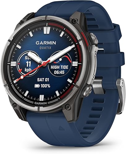 Garmin® quatix® 8, 47 mm, reloj inteligente GPS marino, pantalla AMOLED brillante, controles de trazador de cartas, linterna incorporada,