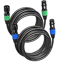Vista 9 de Cables XLR, cables de micrófono de 10 pies, paquete de 6 unidades, cable de altavoz XLR de 3 pines chapado en oro macho a hembra, cable de micrófono