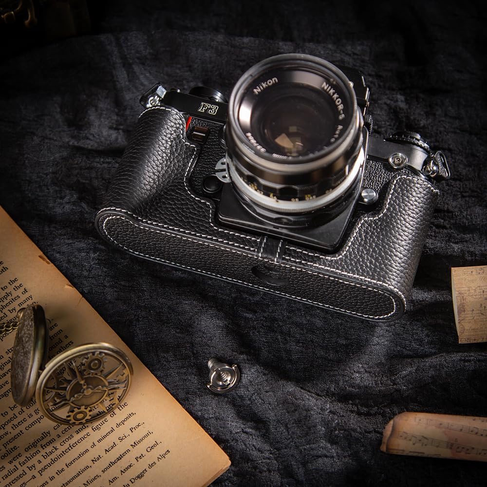 Nikon F3 一眼レフ　カメラ フルセット　レトロ　ニコン　レンズ　ケース Amazon.co.jp: F3 カメラ専用レトロな牛革手作りのハーフケース 軽量