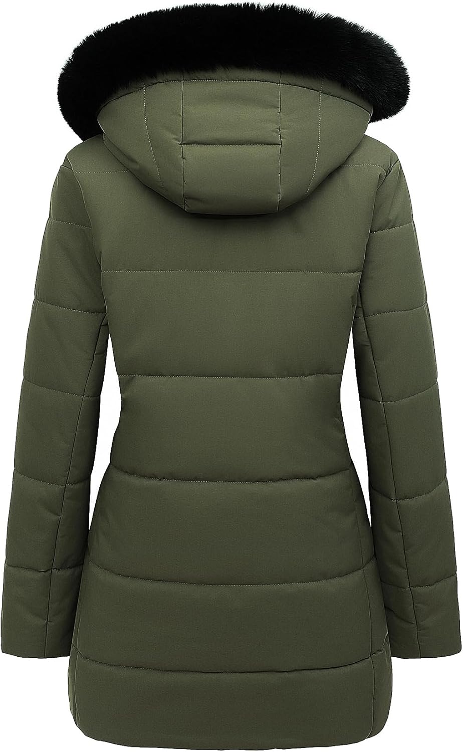 MOERDENG Women's Winter Puffer Coat Thicken Fleece Lined Down Jacket Waterproof Faux Fur Detachable Hooded Parka - Image 3