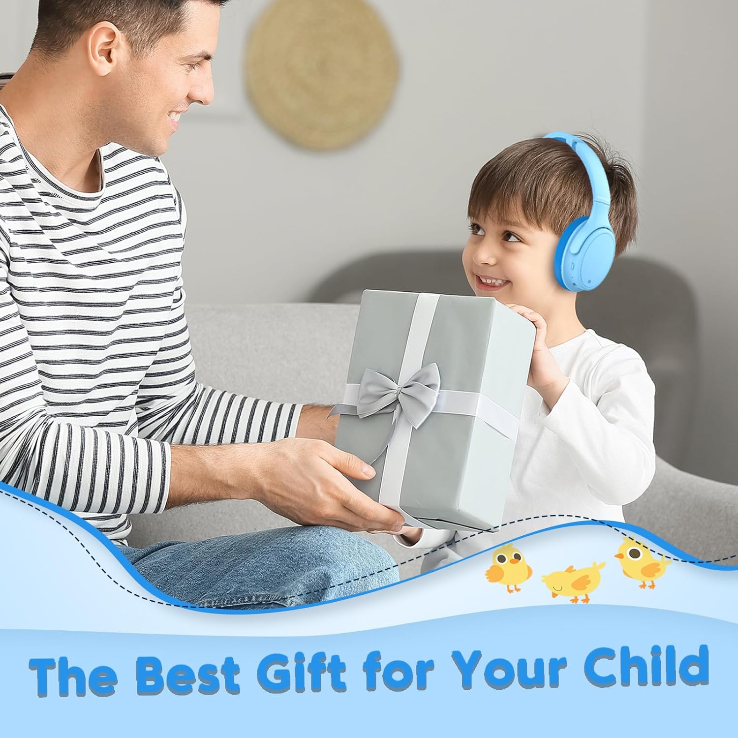 INFURTURE Active Noise Cancelling Headphones, Kids Bluetooth Headphones Wireless Over Ear Headphone, 85/94dB Volume Limited, 50H ANC & 90H Normal Playtime,for Airplane/Train/Auto/idea Gift