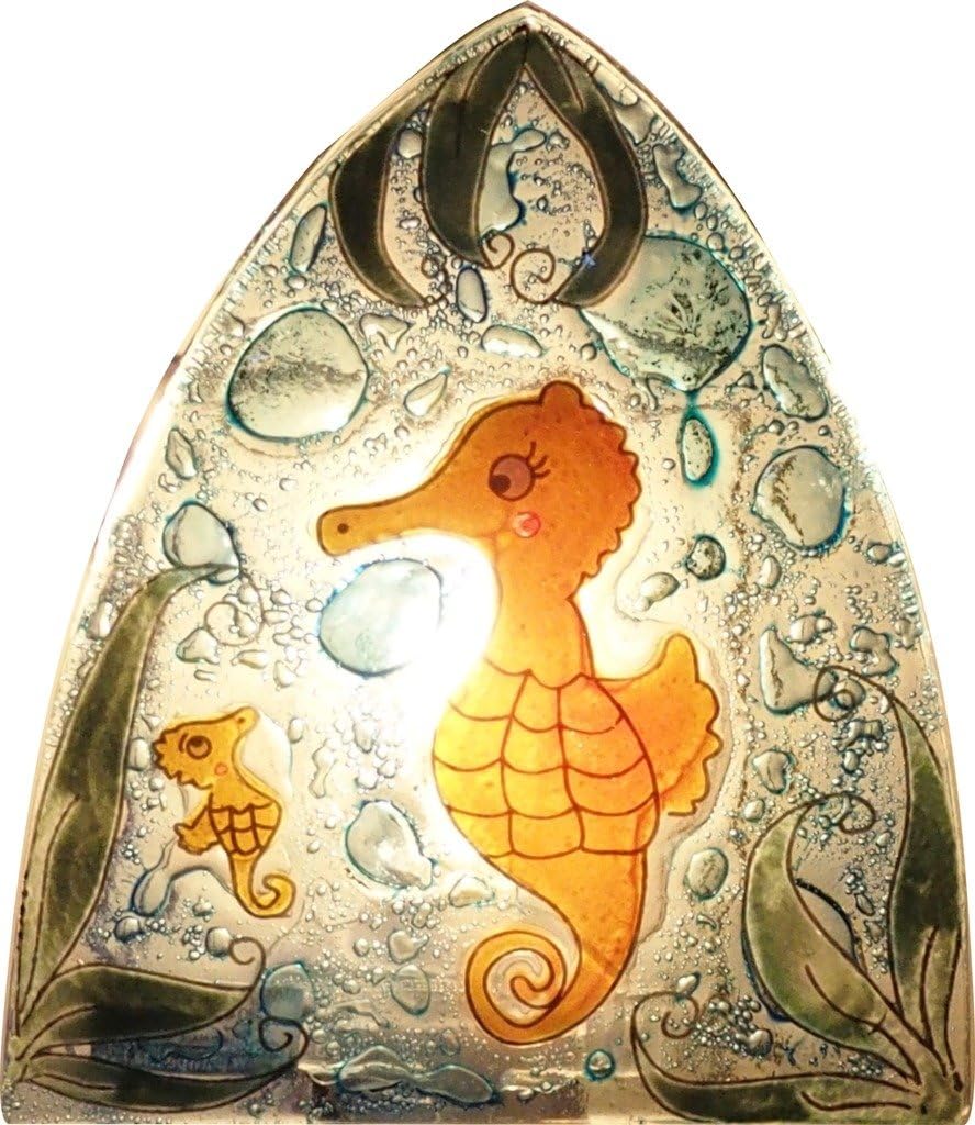 Handmade Fused Glass Night Light (Tree and Hedgehog)