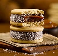 Vista 2 de Cachafaz Sándwich de galletas "Alfajor" relleno de Dulce de Leche y sabores mezclados de chocolate real