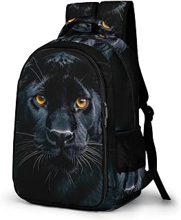 Panthers In The Dark Unisex Backpack Casual Daypacks Dual Compartment Shoulders Bag for Camping Hiking Travel Gear
