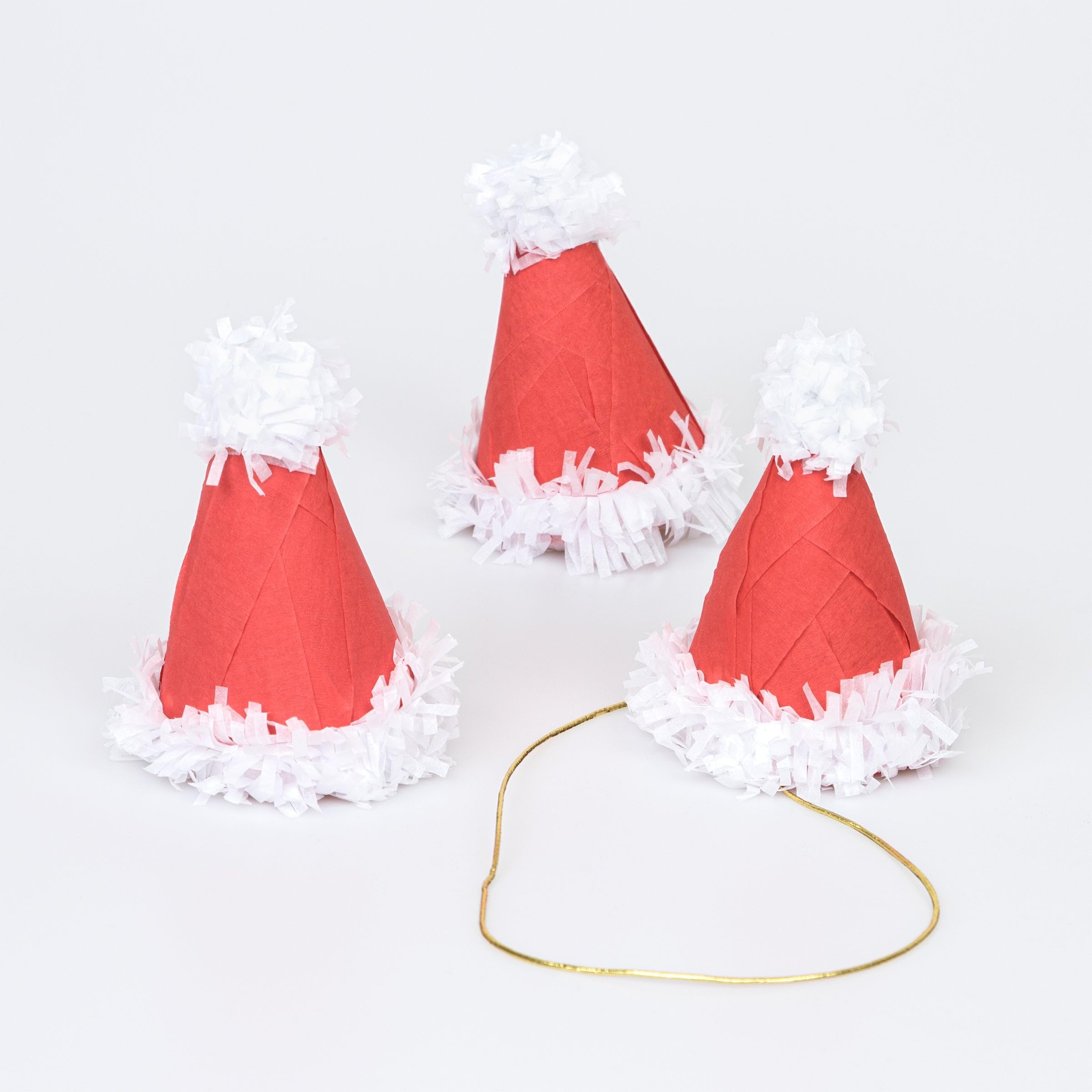 Meri Meri - Surprise Santa Hats - Süprizli Noel Baba Şapkalar (3'lü)