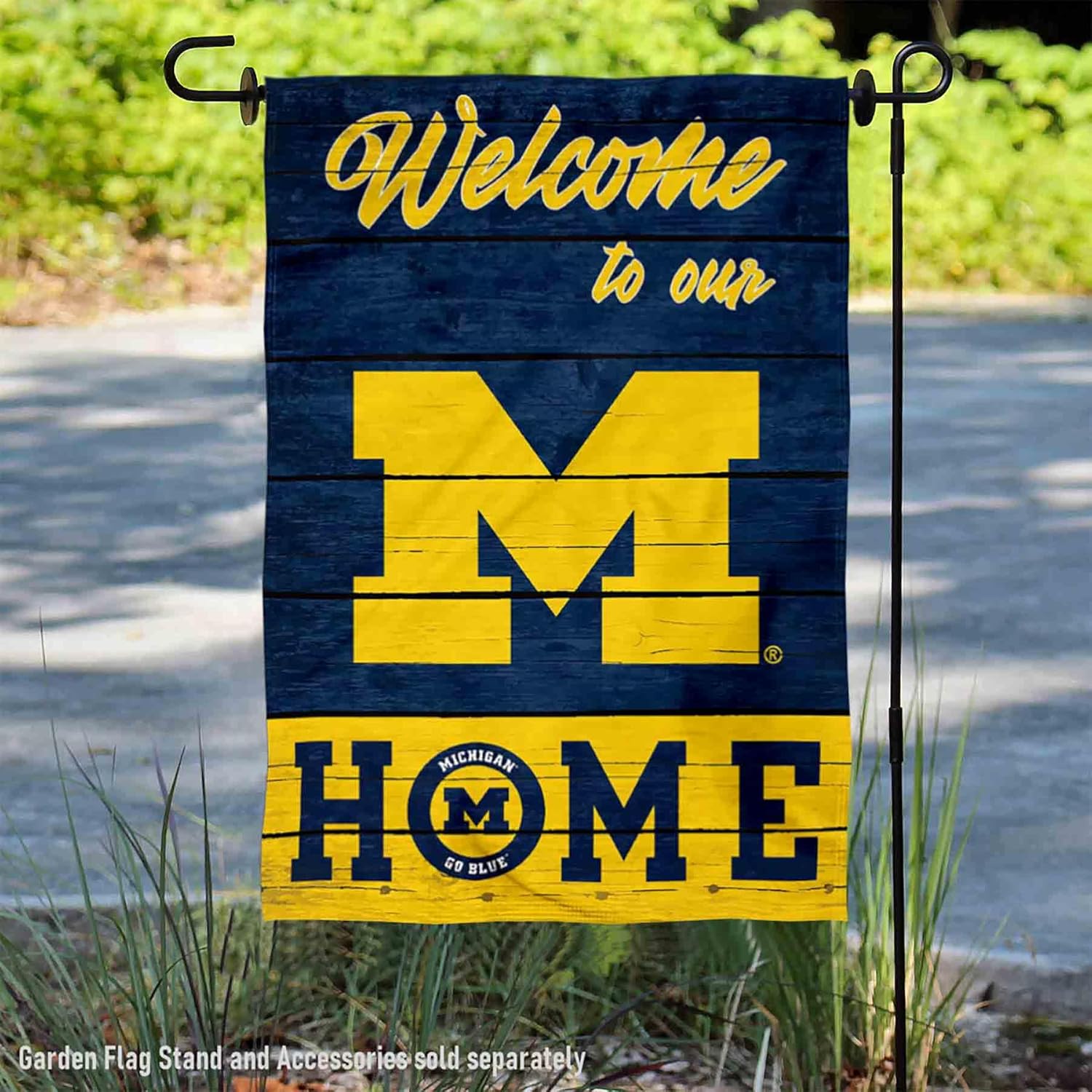 Michigan Team University Wolverines Welcome To Our Home Double Sided Garden Yard Flag