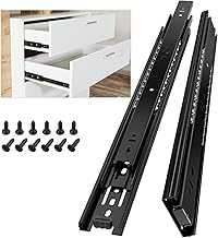 AOLISHENG Glissière de tiroir, capacité de charge jusqu'à 45 KG, avec roulement à billes 200 250 300 350 400 450 500 550 600 mm Extension, 1 Paire (2 pièces)