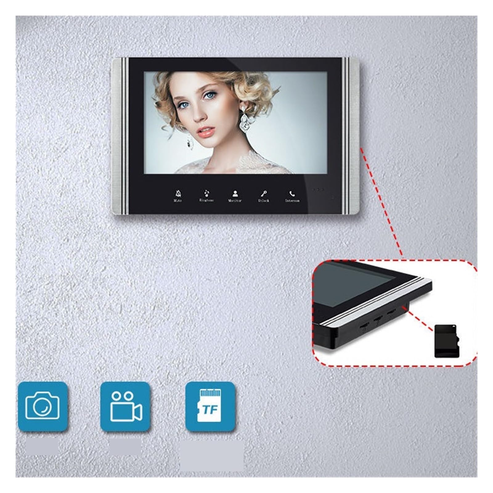 Dzwonek Do Drzwi Z Kamerą Wideo, Inteligentna Kamera Bezpieczeństwa 1080P HD WiFi Dzwonek Do Drzwi Z Dwukierunkowym Dźwiękiem, Noktowizor, Wodoodporny, Obsługa Karty SD