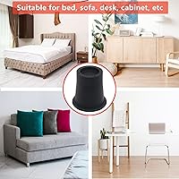 Vista 6 de 6 Juego de Elevador de Muebles de 3 Pulgadas, Elevador de Cama Negro de 3 Pulgadas para Sofá, Sofá Cama, Escritorio, Elevador de Cama de Alta