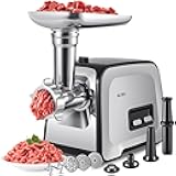 Meat Grinder, Sausage Stuffer, [2800W Max] Electric Meat Mincer with Stainless Steel Blades & 3 Grinding Plates,Sausage Maker & Kubbe Kit for Home Kitchen & Commercial Using