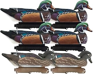 Final Approach Live Floating Wood Duck Decoys, 6 Pack in Green