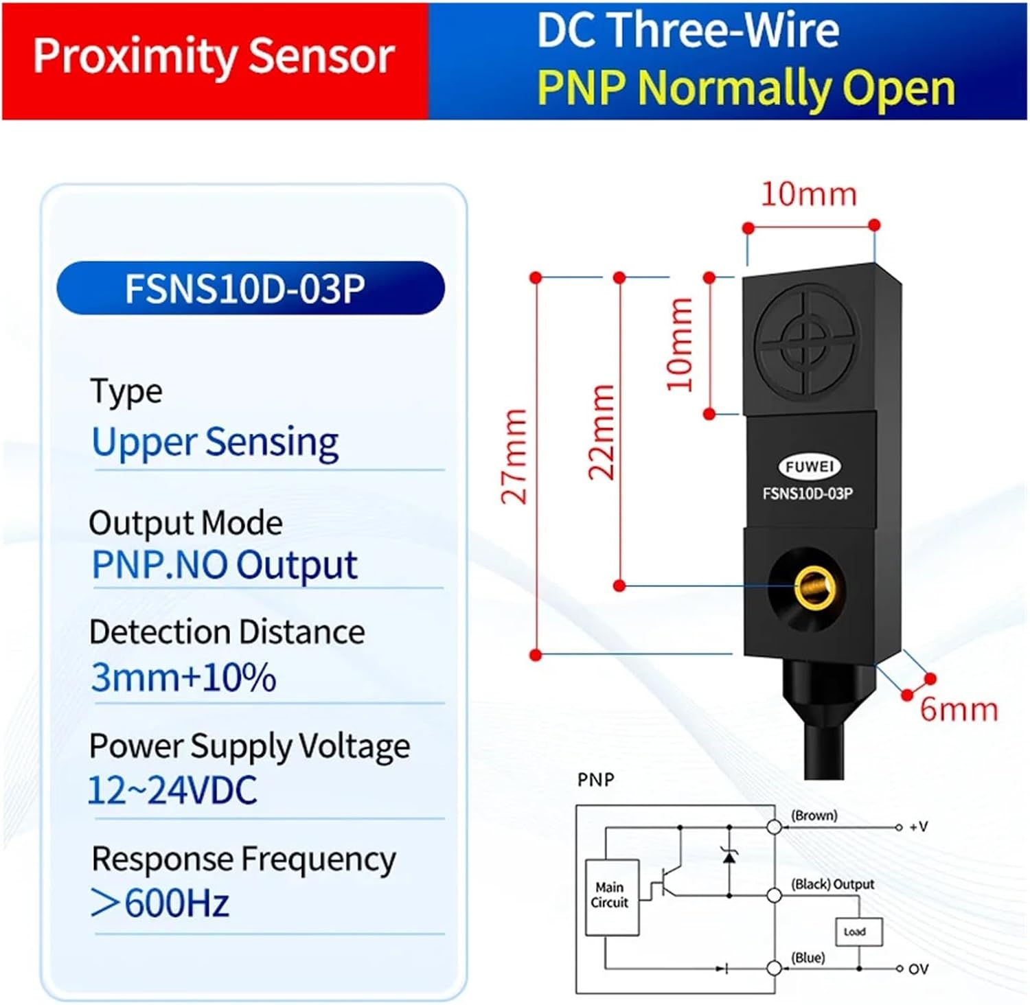 FSNS10D-03N Inductive Proximity Sensor Switch for Metal Detection(FSNS10D-03P)