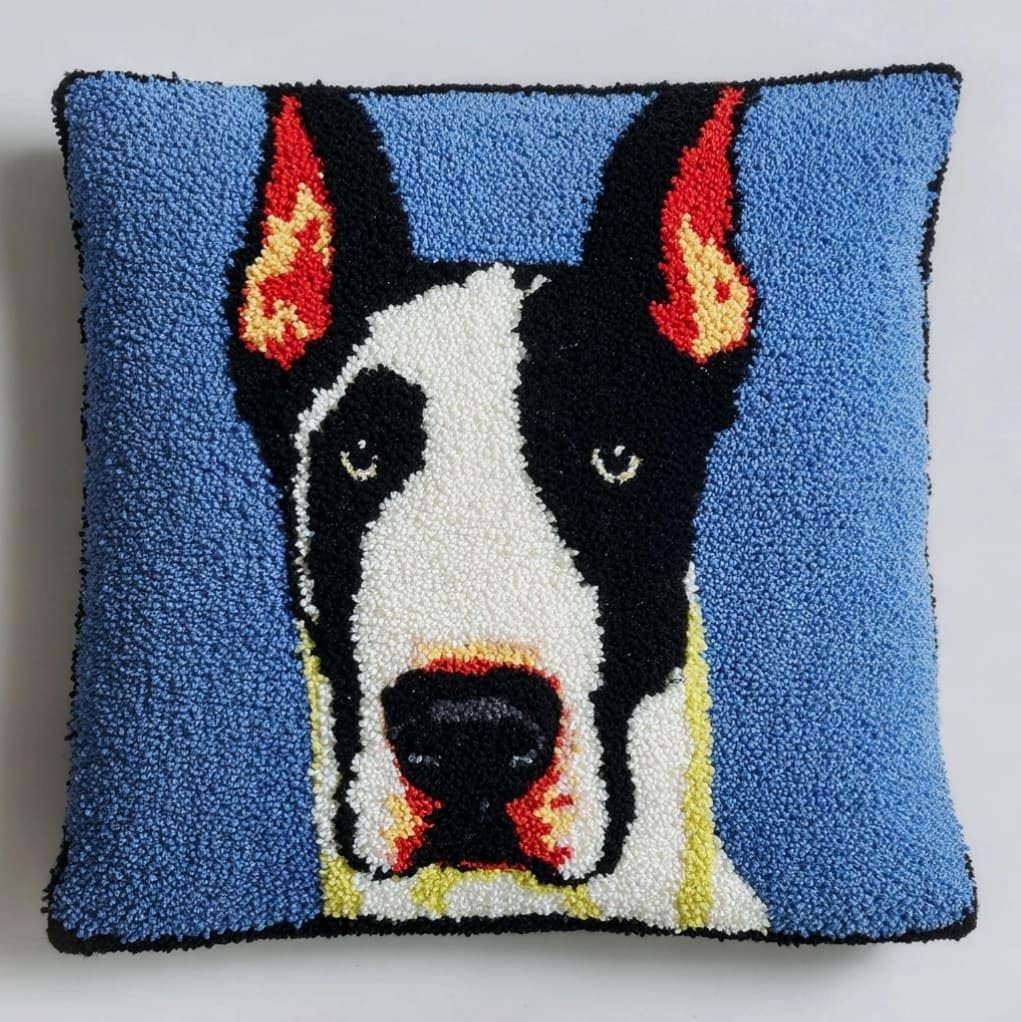 Henypt Latch Hook Cushion Kits for Adults 43x43cm,Great Dane