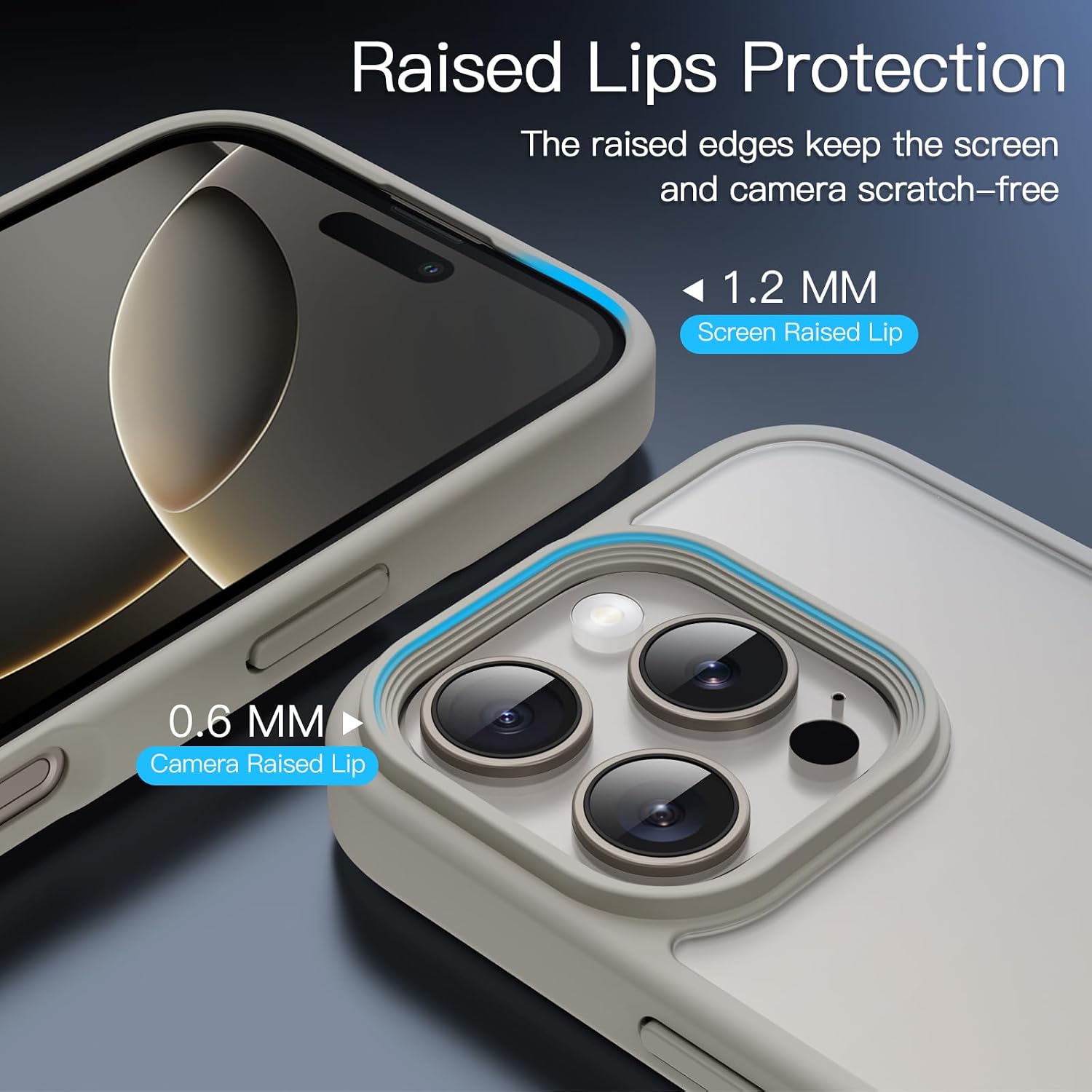 JETech Capa Matte para iPhone 16 Pro 6,3 Polegadas, Case Proteção Contra Quedas de Nível Militar à Prova de Choque, Capinha Traseira Translúcida Fosca, Anti-Impressão Digital (Titânio Natural)