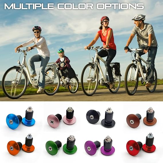 ONIPAX 2pcs Handle Bar End Plugs (Black/Red/Orange/Blue)