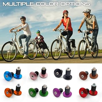 ONIPAX 2pcs Handle Bar End Plugs (Black/Red/Orange/Blue)