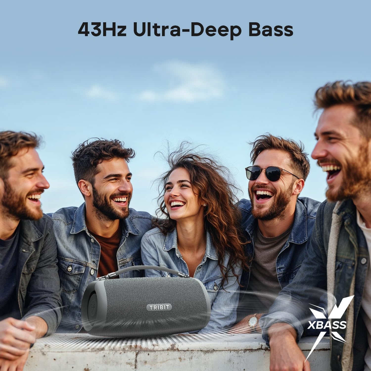 Tribit Portable Bluetooth Speaker StormBox Lava, 80W Loud Wireless Speaker, 24H Playtime, IP67 Waterproof, BT5.4, Custom EQ, XBass, Built-in Mic, TWS Pairing for Camping/Beach/Travel/Outdoor (Gray) - Image 4