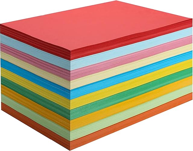 A4 Coloured Card 50 Sheets Colour Card Stock - 10 Assorted Colour 230gm for Crafting Activities and Decoration Making and Scrap Book Card