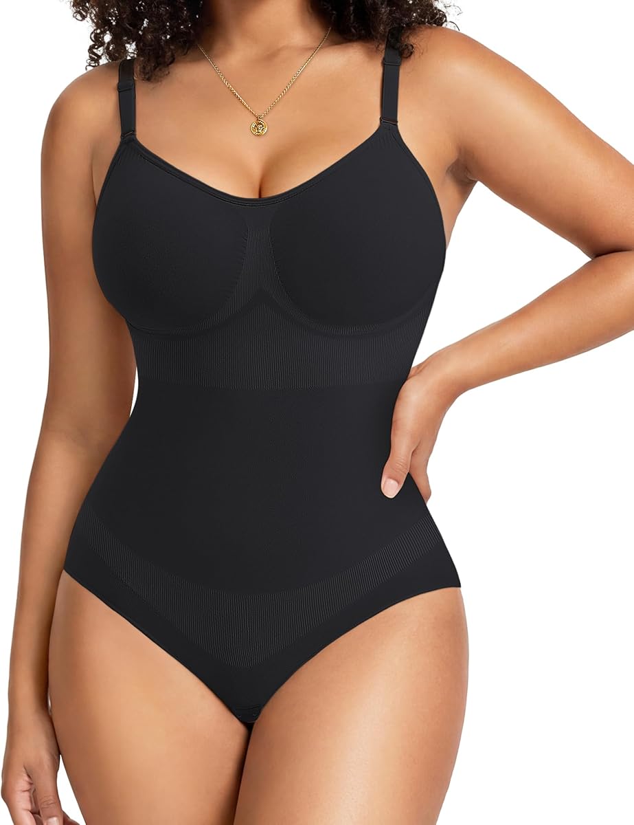 Gotoly Women's Shapewear Tummy Control Seamless Bodysuit Faja Body Shaper