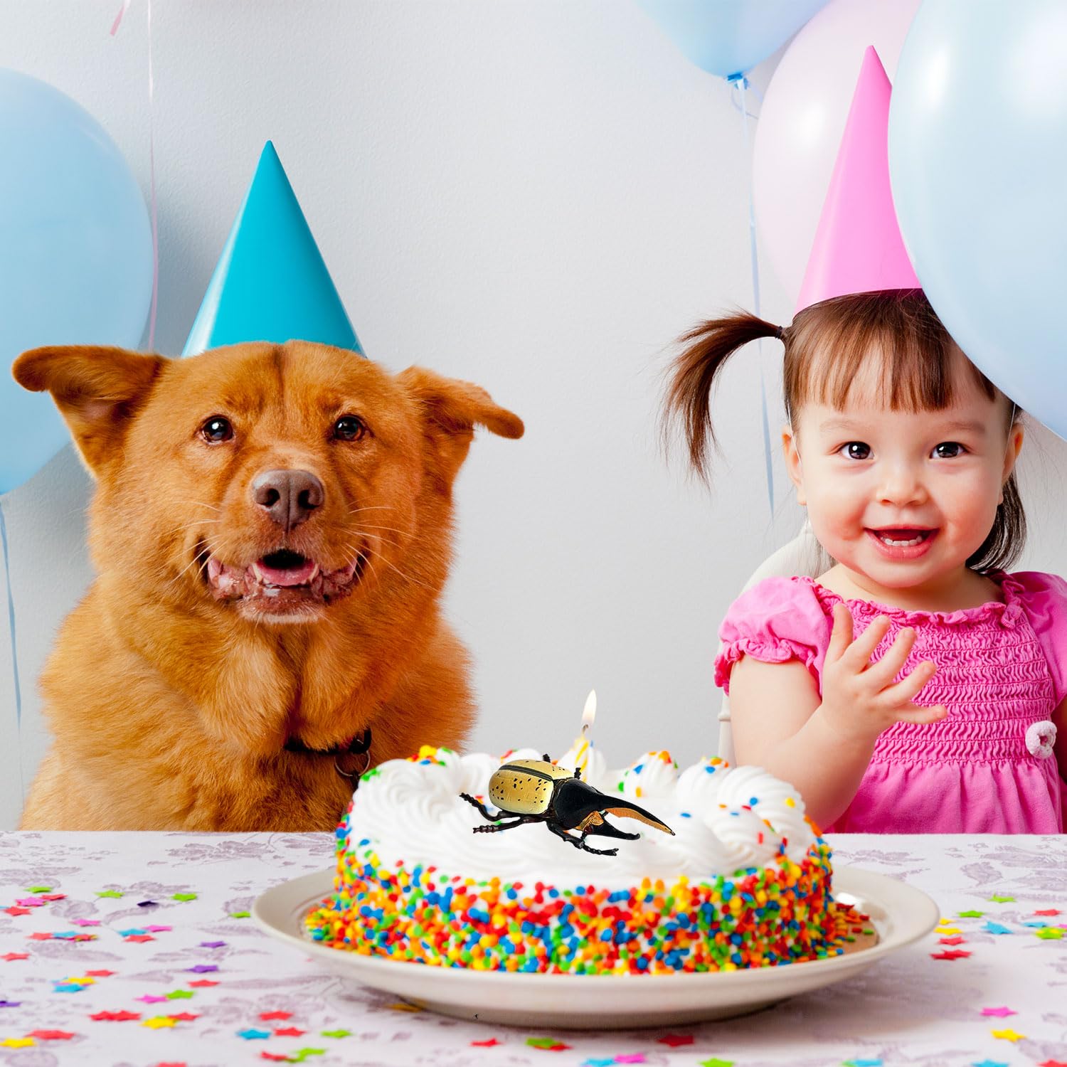 JOKFEICE Figura Realistica Di Rinoceronte - Coleottero Insetto Giocattolo Per Bambini, Educativo E Cake Topper, Regalo Natale