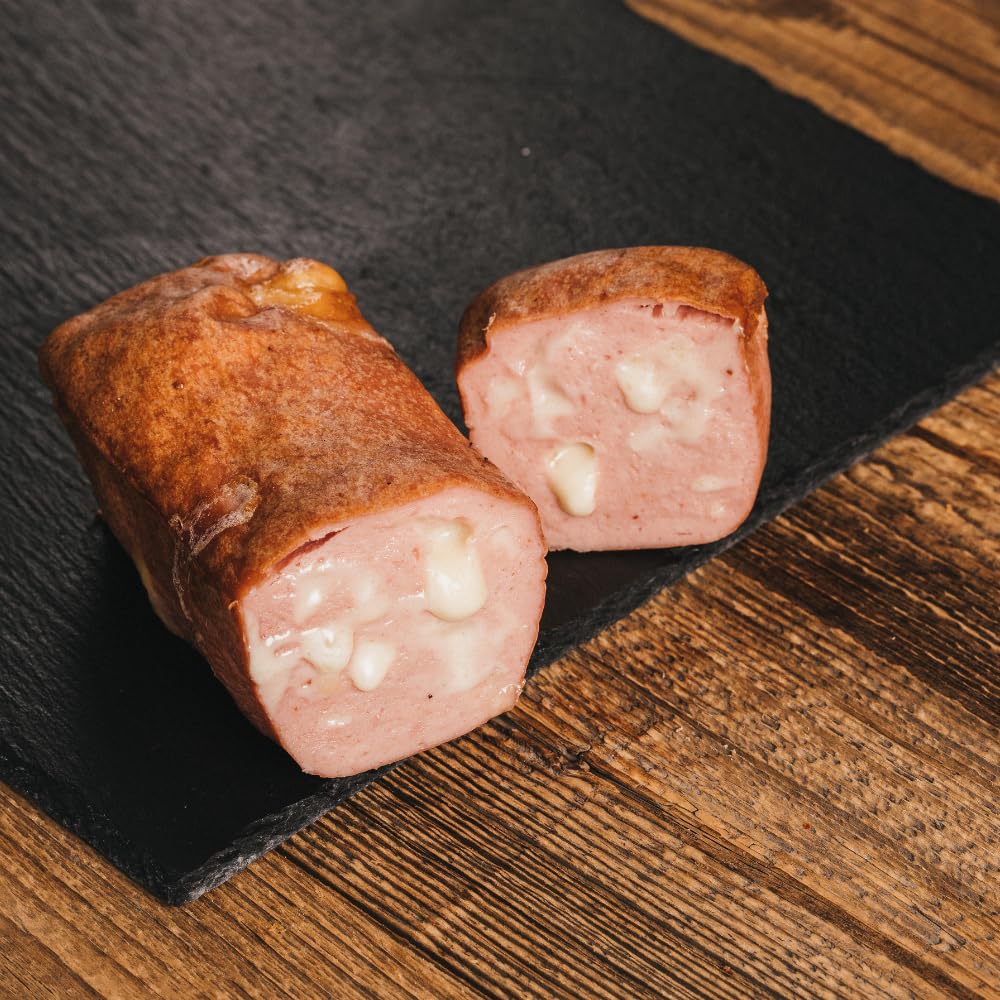 Käseleberkäse – ca. 500 g | Rauchofen-Fleischkäse mit Käse | Zum Backen oder kalt genießen | Kumitzberg