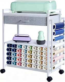 Easy-Assembly Rolling Craft Cart with 47 Vinyl Roll Storage