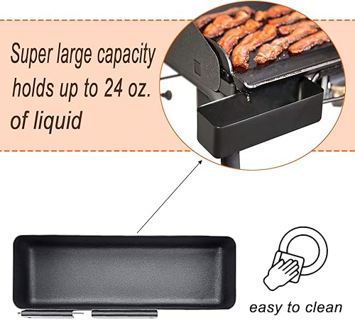 Miniatura 3 de MixRBBQ Taza de grasa con bandejas de goteo de aluminio para accesorios de plancha de Camp Chef, soporte profesional para sartenes de goteo para