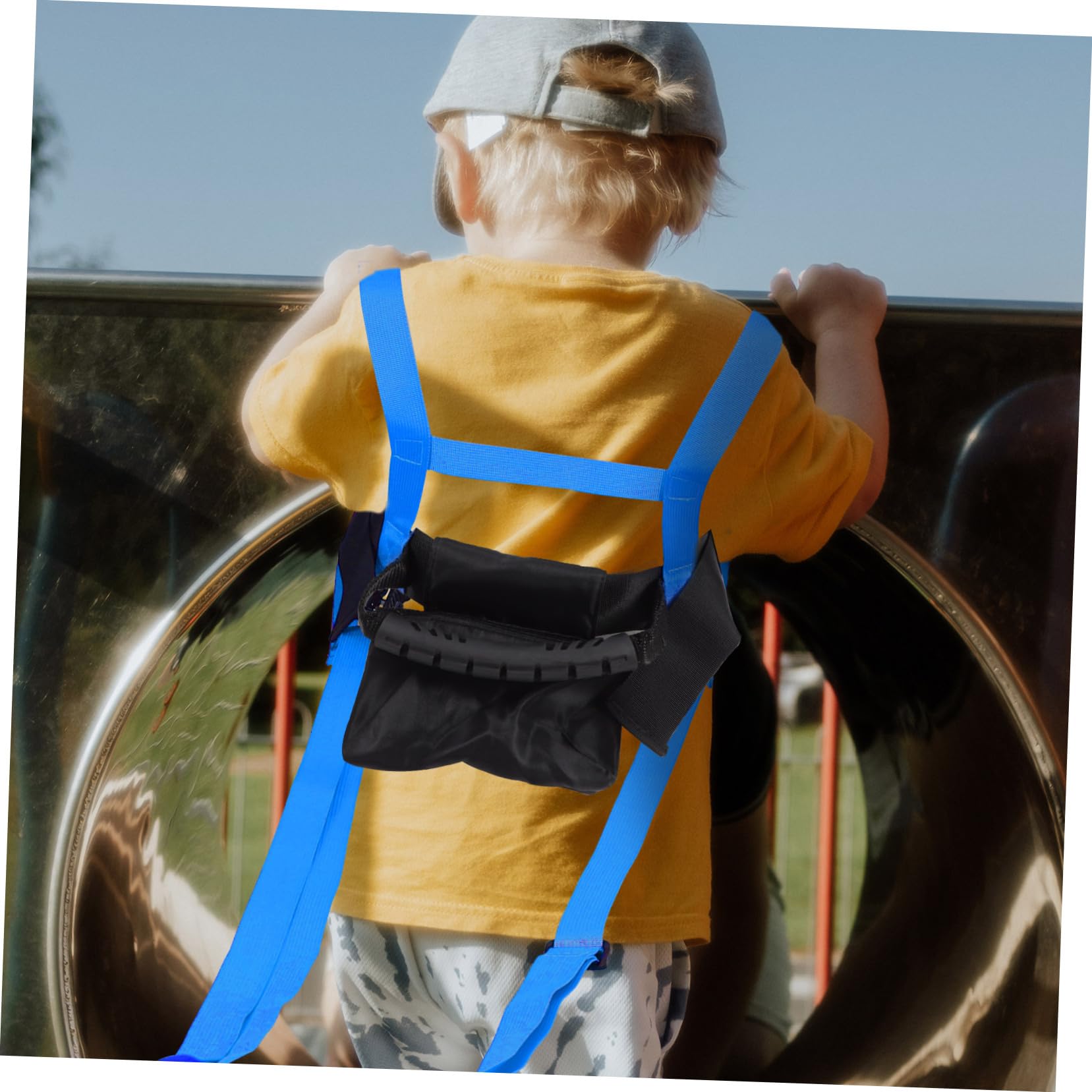 Harnais de Ski Garçon et Filles Bleu en Nylon Polyester pour Entraînement
