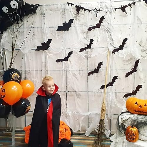 Miniatura 8 de ZYP Tela espeluznante de Halloween de 410 x 80 pulgadas, tela espeluznante blanca, grande, decoraciones de Halloween, tela de gasa espeluznante,