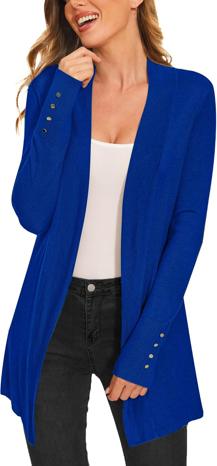 Cardigan for Women Dressy Casual Long Sleeve Open Front Knit Cardigan Sweaters