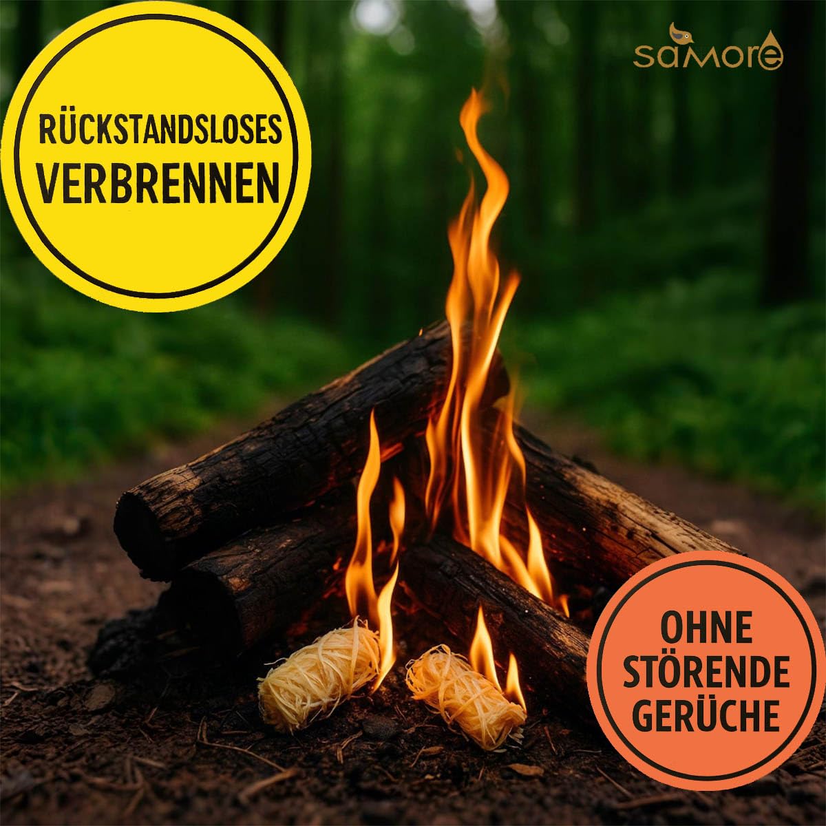 5 kg Öko Kaminanzünder (ca. 400 Stck) Grillanzünder inkl. XXL Powerstick Anzündwolle Holzwolle Anzünder Zündwolle