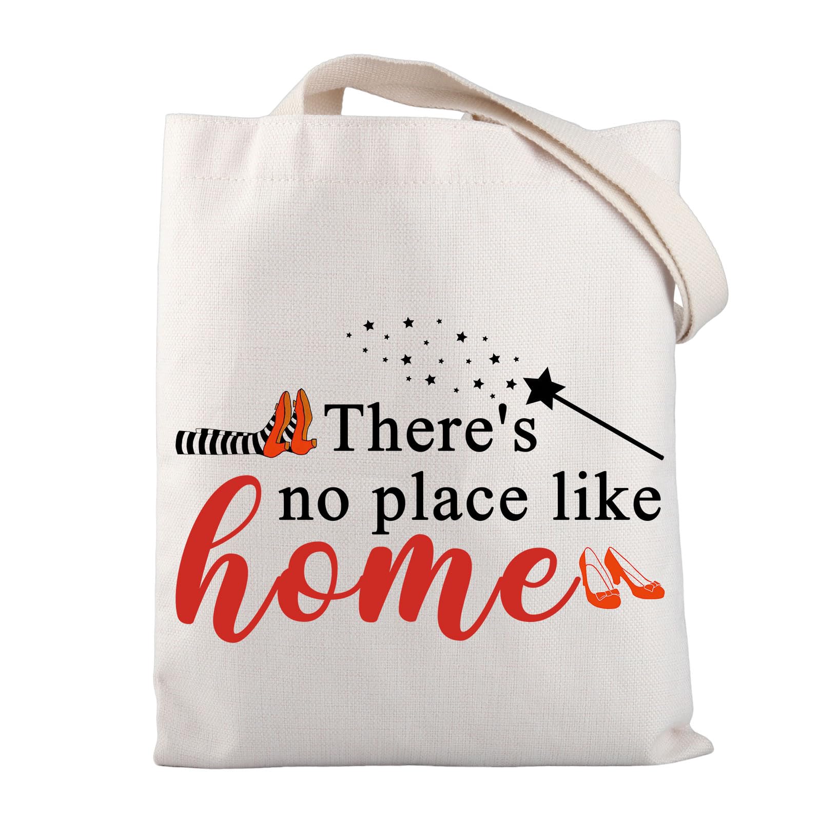 BNQLDorothys Wizard Gifts Tote Bag Wizard Oz Gifts Ruby Red Slipper Gift Movie Inspired Gift There's No Place Like Home Tote Bag