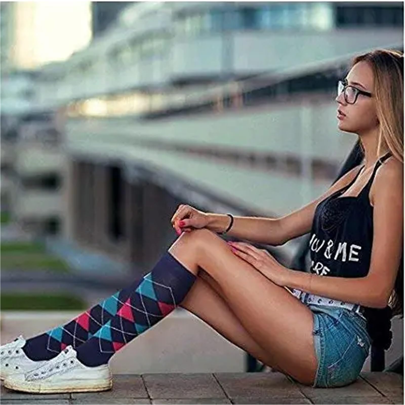 Chaussette De Contention Homme Chaussettes de Compression for Leggings Running Pressure Soccer Chaussettes Unisexes for Adultes Édition Network Red Pressure Nurse Men Sock(ANS006-36,S-M)