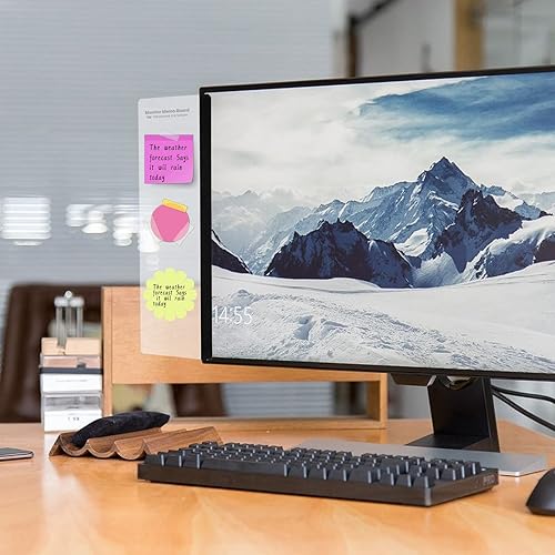 Miniatura 7 de Accesorios de escritorio de oficina, 2 unidades, multifunción, tablero de notas para monitor de computadora, panel lateral transparente, panel