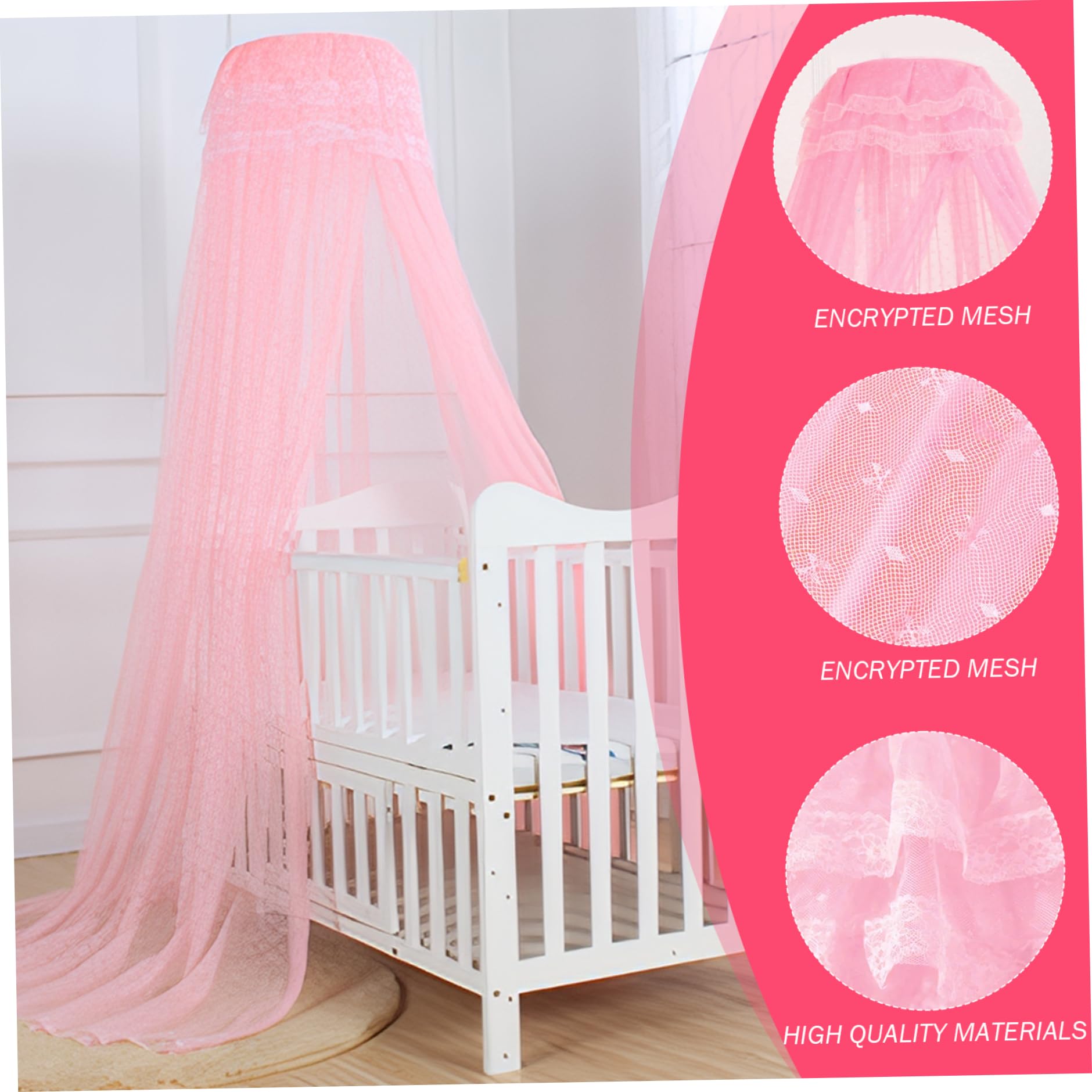 Crib -Baldachin, 2x5,5 m EIN verstellbares Gebiet Bett Baldachin mit verschlüsseltem Maschen, Babybettnetzzelt, atmungsaktive Hängekuppel -Gütervorhangnetz für Baby Kleinkind Schlafzimmer